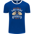 Awesome Teacher Looks Like Teaching Funny Mens Ringer T-Shirt FotL Royal Blue/White