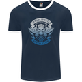 High Speed Junkies Biker Mortorcycle Mens Ringer T-Shirt FotL Navy Blue/White