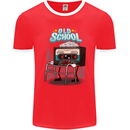 Old School 80s Music Cassette Retro 90s Mens Ringer T-Shirt FotL Red/White