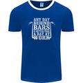 Behind Bars Motorcycle Motorbike Biker Mens Ringer T-Shirt FotL Royal Blue/White