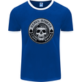 Rebel Cafe Racer Biker Motorbike Motorcycle Mens Ringer T-Shirt FotL Royal Blue/White