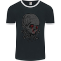 Crying Blood Skull Mens Ringer T-Shirt FotL Black/White