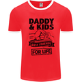 Daddy & Kids Best Friends Father's Day Mens White Ringer T-Shirt Red/White