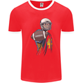 American Football Player Holding a Ball Mens Ringer T-Shirt FotL Red/White