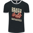 Death Races Flat Track Motorcycle Biker Mens Ringer T-Shirt FotL Black/White