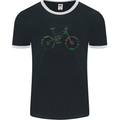 Cycling Word Cloud Cyclist Bicycle Mens Ringer T-Shirt FotL Black/White