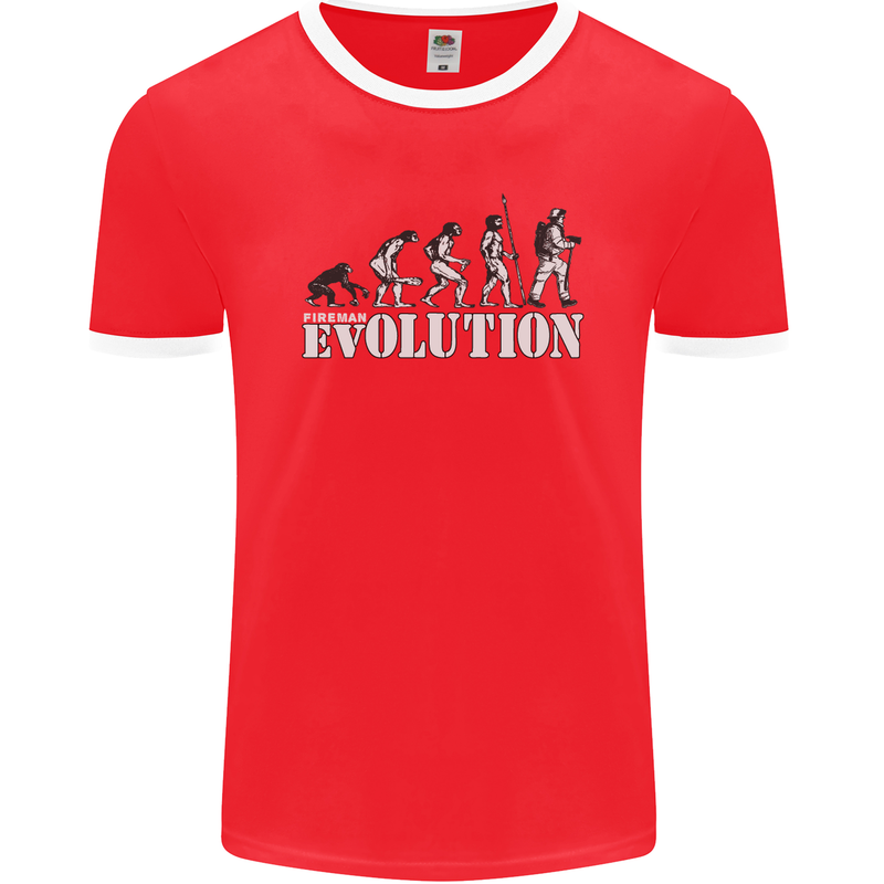 Fireman Evolution Mens Ringer T-Shirt FotL Red/White