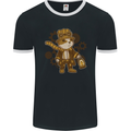 Steampunk Hamster Mens Ringer T-Shirt FotL Black/White