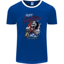 Biker Ruff Riders Motorcycle Motorbike Mens Ringer T-Shirt FotL Royal Blue/White