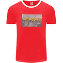 Crypto Workers New York Parody Funny Bitcoin Mens Ringer T-Shirt Red/White