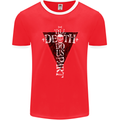 Death Do Us Part Gothic Skull Biker Cross Mens Ringer T-Shirt FotL Red/White