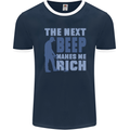 The Next Beep Funny Metal Detecting Mens Ringer T-Shirt FotL Navy Blue/White