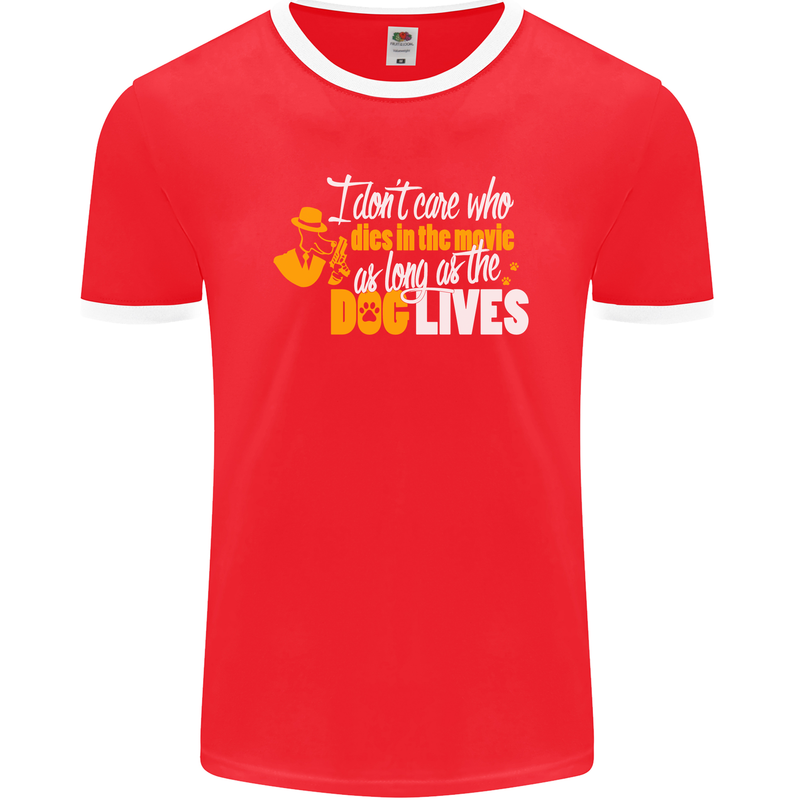 Funny Dog & Movie Lover Mens Ringer T-Shirt FotL Red/White