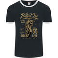 Riders Inc Motorcycle Cafe Racer Biker Bike Mens Ringer T-Shirt FotL Black/White