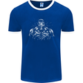 Bodybuilder Gym Training Top Bodybuilding Mens Ringer T-Shirt FotL Royal Blue/White