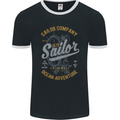 Sailor Company Sailing Boat Yacht Speedboat Mens Ringer T-Shirt FotL Black/White