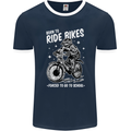 Born to Ride Motocross MotoX Dirt Bike Mens Ringer T-Shirt FotL Navy Blue/White