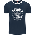 This Is What a Retired Janitor Looks Like Mens Ringer T-Shirt FotL Navy Blue/White