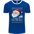 I Do It For the Ho's Funny Christmas Xmas Mens Ringer T-Shirt FotL Royal Blue/White