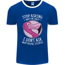 Crazy Stupid Funny Sarcastic Slogan Sarcasm Mens Ringer T-Shirt FotL Royal Blue/White