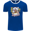 Ramen Lucky Cat Mens Ringer T-Shirt FotL Royal Blue/White