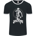 Muay Thai Skeleton MMA Mixed Martial Arts Mens Ringer T-Shirt FotL Black/White