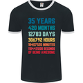 35th Birthday 35 Year Old Mens Ringer T-Shirt FotL Black/White