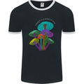Freedom Is a State of Mind Magic Mushrooms Mens Ringer T-Shirt FotL Black/White