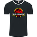 Fish Hunter Funny Fishing Fisherman Mens Ringer T-Shirt FotL Black/White