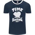 Climate Change Time Running Out Mens Ringer T-Shirt FotL Navy Blue/White