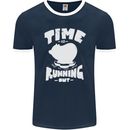 Climate Change Time Running Out Mens Ringer T-Shirt FotL Navy Blue/White