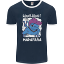 Ribbit Madafaka Funny Gangster Frog Mens Ringer T-Shirt FotL Navy Blue/White
