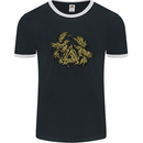 Valknut Symbol With Ravens Vikings Mens Ringer T-Shirt FotL Black/White