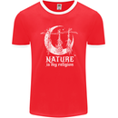 Nature Is My Religion Witch Halloween Mens Ringer T-Shirt FotL Red/White