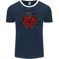 Rock With Me Heavy Metal Music Guitar Mens Ringer T-Shirt FotL Navy Blue/White