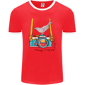 Camera With a Bird Photographer Photography Mens Ringer T-Shirt FotL Red/White