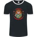 Funny Hoggy Christmas Hedgehog Mens Ringer T-Shirt FotL Black/White