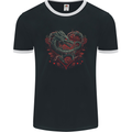 Dragon Heart Fantasy Roses of Passion Mens Ringer T-Shirt FotL Black/White