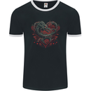 Dragon Heart Fantasy Roses of Passion Mens Ringer T-Shirt FotL Black/White