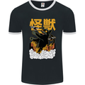 Catzilla Funny Cat Monster Parody Mens Ringer T-Shirt FotL Black/White