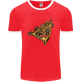 Steampunk Racing Car Mens Ringer T-Shirt FotL Red/White