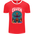 Lets Make a Coven Halloween Satanic Horror Mens Ringer T-Shirt FotL Red/White