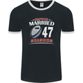 47 Year Wedding Anniversary 47th Rugby Mens Ringer T-Shirt FotL Black/White