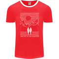 Take Me to the Mountains Trekking Hiking Mens Ringer T-Shirt FotL Red/White