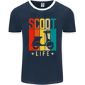 Scoot Life Scooter Motorcycle Mens Ringer T-Shirt FotL Navy Blue/White