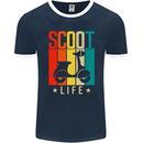 Scoot Life Scooter Motorcycle Mens Ringer T-Shirt FotL Navy Blue/White