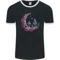Trippy Magic Mushroom Moon LSD Psychedelic Mens Ringer T-Shirt FotL Black/White