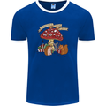 Christmas Hedgehog Toadstool Mouse Mens Ringer T-Shirt FotL Royal Blue/White