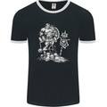 Viking Warior Skull Thor Odin Valhalla MMA Mens Ringer T-Shirt FotL Black/White