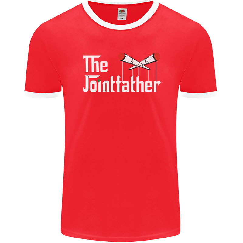 The Pot Father Funny Weed Drugs Cannabis Mens Ringer T-Shirt FotL Red/White